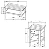 Ayne 2Pc Coffee and End Table Set | Lower Shelf | Distressed Black Wood