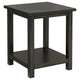 Ayne 2Pc Coffee and End Table Set with Shelf | Distressed Black Wood