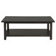 Ayne 2Pc Coffee and End Table Set with Shelf | Distressed Black Wood