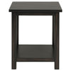 Ayne 2Pc Coffee and End Table Set with Shelf | Distressed Black Wood
