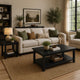Ayne 2Pc Coffee and End Table Set with Shelf | Distressed Black Wood