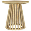 Trey Round End Side Table | Spindle Pedestal Base | Natural Mango Wood 22"