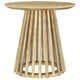 Trey Round End Side Table | Spindle Pedestal Base | Natural Mango Wood 22"