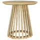 Trey Round End Side Table | Spindle Pedestal Base | Natural Mango Wood 22"