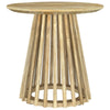 Trey Round End Side Table | Spindle Pedestal Base | Natural Mango Wood 22"