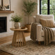 Trey Round End Side Table | Spindle Pedestal Base | Natural Mango Wood 22"
