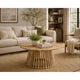 Trey Cocktail Coffee Table | Spindle Pedestal Base | Natural Mango Wood 30"
