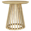 Trey 2Pc Round Coffee and End Table Set | Slatted Base | Mango Wood