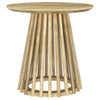 Trey 2Pc Round Coffee and End Table Set | Slatted Base | Mango Wood