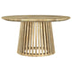 Trey 2Pc Round Coffee and End Table Set | Slatted Base | Mango Wood