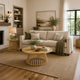Trey 2Pc Round Coffee and End Table Set | Slatted Base | Mango Wood