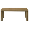Givy 2Pc Cocktail Coffee and End Table Set | Brown Oak Finish Wood 47"