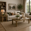 Givy 2Pc Cocktail Coffee and End Table Set | Brown Oak Finish Wood 47"