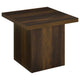 Darla 2Pc Square Coffee and End Table Set | Block Bases | Dark Pine Wood