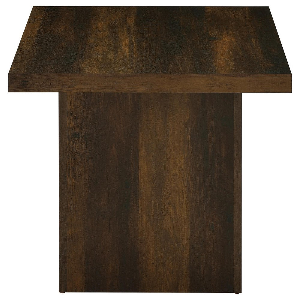 Darla 2Pc Square Coffee and End Table Set | Block Bases | Dark Pine Wood