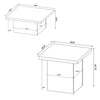 Darla 2Pc Square Coffee and End Table Set | Block Bases | Dark Pine Wood