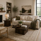 Darla 2Pc Square Coffee and End Table Set | Block Bases | Dark Pine Wood