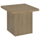 Darla 2Pc Square Coffee & End Table Set | Block Base | Latte Brown Wood