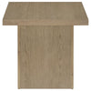 Darla 2Pc Square Coffee & End Table Set | Block Base | Latte Brown Wood