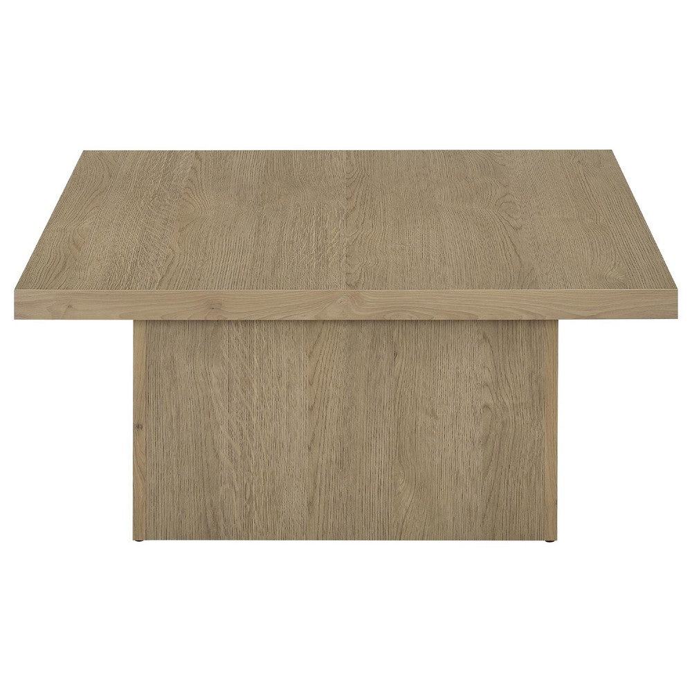 Darla 2Pc Square Coffee & End Table Set | Block Base | Latte Brown Wood