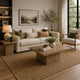 Darla 2Pc Square Coffee & End Table Set | Block Base | Latte Brown Wood