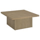 Darla 3Pc Square Coffee-End Tables Set | Block Base | Latte Brown Wood