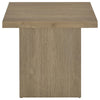 Darla 3Pc Square Coffee-End Tables Set | Block Base | Latte Brown Wood