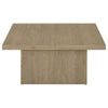 Darla 3Pc Square Coffee-End Tables Set | Block Base | Latte Brown Wood