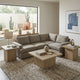 Darla 3Pc Square Coffee-End Tables Set | Block Base | Latte Brown Wood