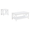 Yuzie Lift-Top Coffee and End Table Set | Hidden Storage | White Wood