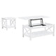 Yuzie Lift-Top Coffee and End Table Set | Hidden Storage | White Wood