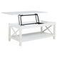 Yuzie Lift-Top Coffee and End Table Set | Hidden Storage | White Wood