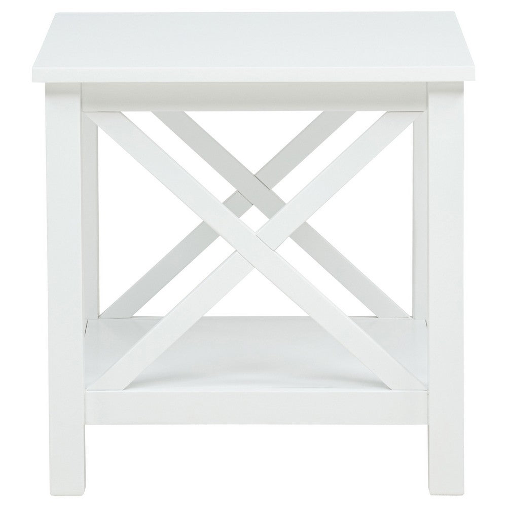 Yuzie Lift-Top Coffee and End Table Set | Hidden Storage | White Wood