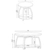 Dyn 2Pc Round Coffee and End Table Set | Curved Metal Base | Black Wood