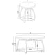 Dyn 2Pc Round Coffee and End Table Set | Curved Metal Base | Black Wood