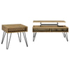 Che 2Pc Lift-Top Coffee Table and End Table Set | Golden Oak Wood