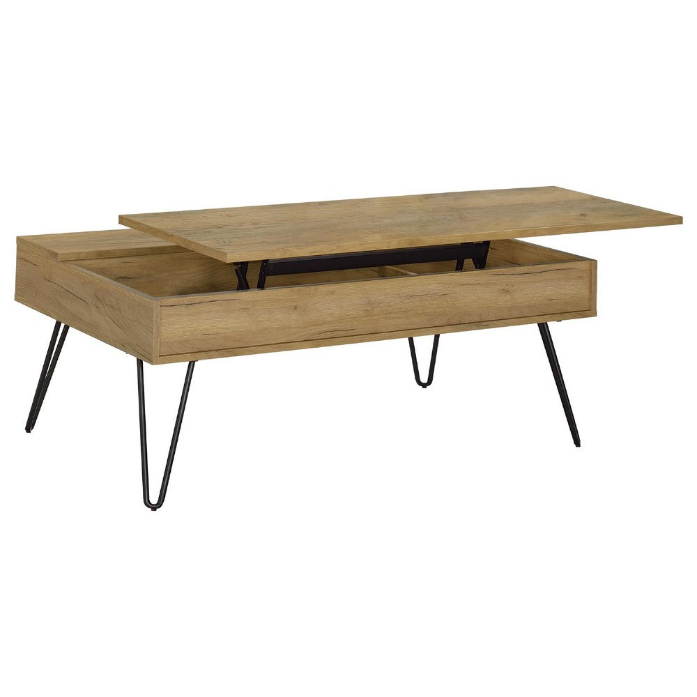 Che 2Pc Lift-Top Coffee Table and End Table Set | Golden Oak Wood