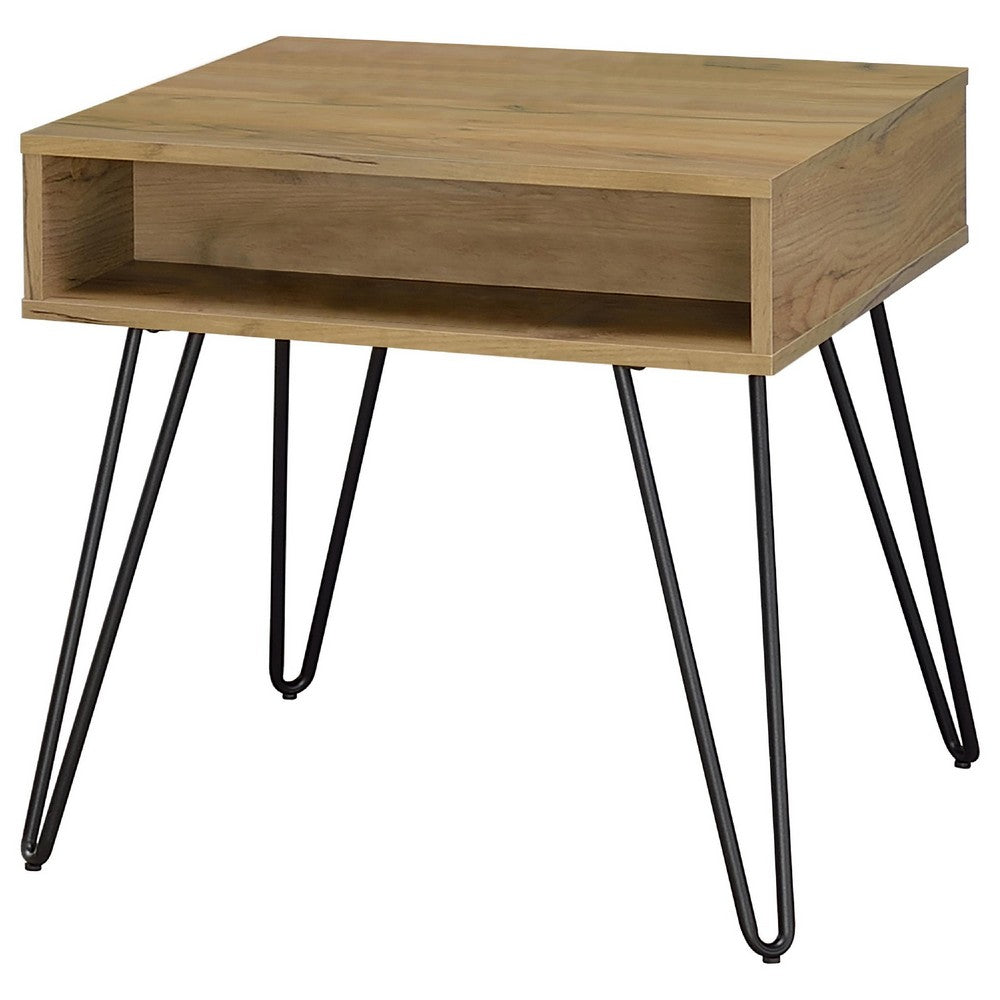 Che 2Pc Lift-Top Coffee Table and End Table Set | Golden Oak Wood
