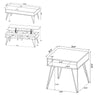 Che 2Pc Lift-Top Coffee Table and End Table Set | Golden Oak Wood