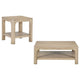 Pira 2Pc Square Coffee and End Table Set with Lower Shelf | Brown Wood