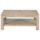Pira 2Pc Square Coffee and End Table Set with Lower Shelf | Brown Wood