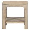 Pira 2Pc Square Coffee and End Table Set with Lower Shelf | Brown Wood