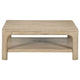 Pira 2Pc Square Coffee and End Table Set with Lower Shelf | Brown Wood