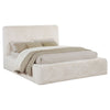 Beca King Panel Bed | Foam Headboard | Cream Faux Fur Upholstery | Modern