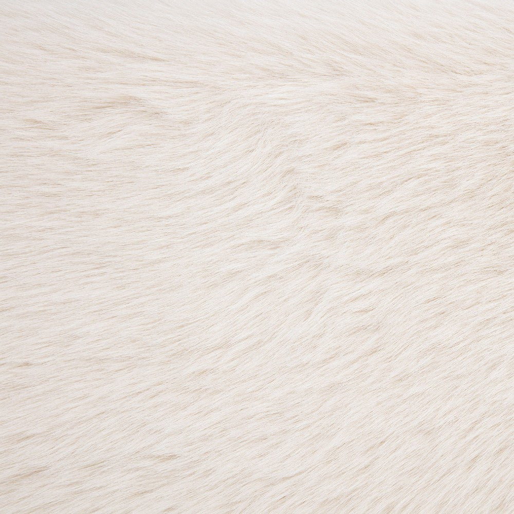 Beca King Panel Bed | Foam Headboard | Cream Faux Fur Upholstery | Modern