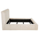 Beca Queen Panel Bed | Foam Headboard | Cream Faux Fur Upholstery | Modern