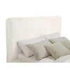 Beca Queen Panel Bed | Foam Headboard | Cream Faux Fur Upholstery | Modern
