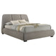 Moke Queen Platform Bed | Foam Fill Flared Headboard | Taupe Upholstery