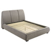 Moke Queen Platform Bed | Foam Fill Flared Headboard | Taupe Upholstery