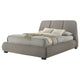 Moke Queen Platform Bed | Foam Fill Flared Headboard | Taupe Upholstery